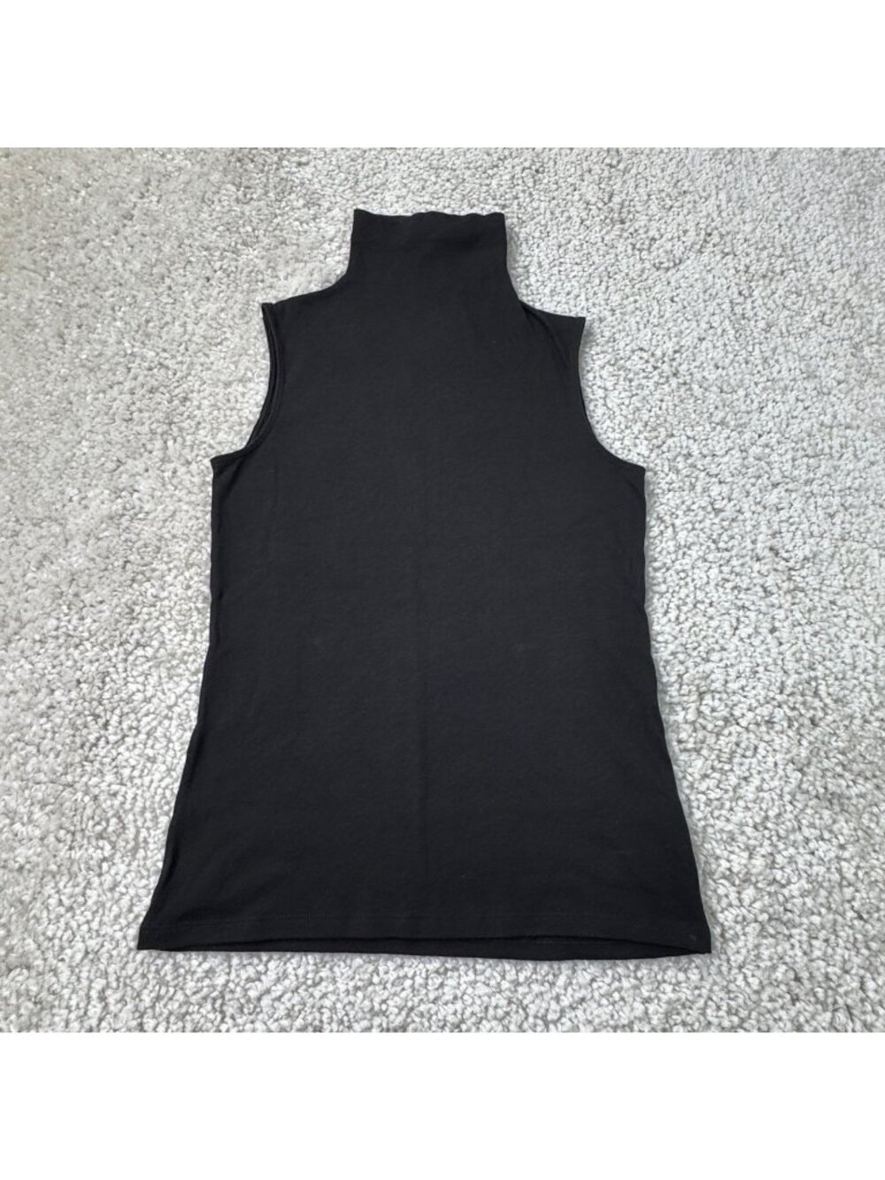 VINCE Sleeveless Cotton Turtleneck Top Black Womens Small